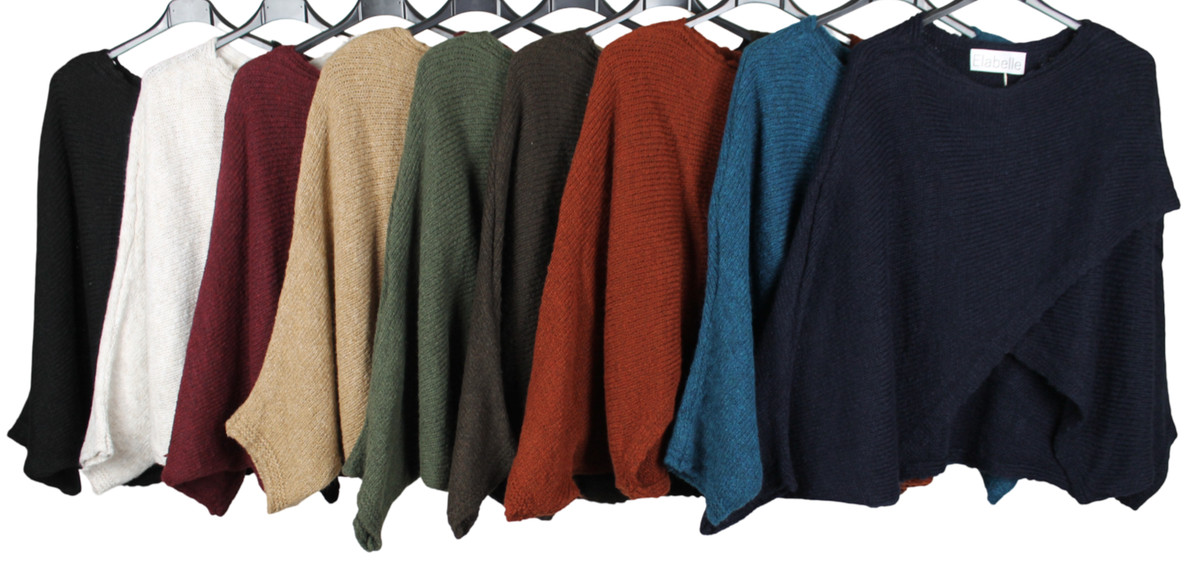 Nuevo Jersey Envolvente Cruzado Frontal Inmersión Cuello Redondo Cálido Italiano de Gran Tamaño para Damas