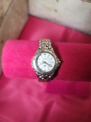 Vintage Fossil Blue Quartz 50M Stainless Steel Womens Divers Watch New Battery