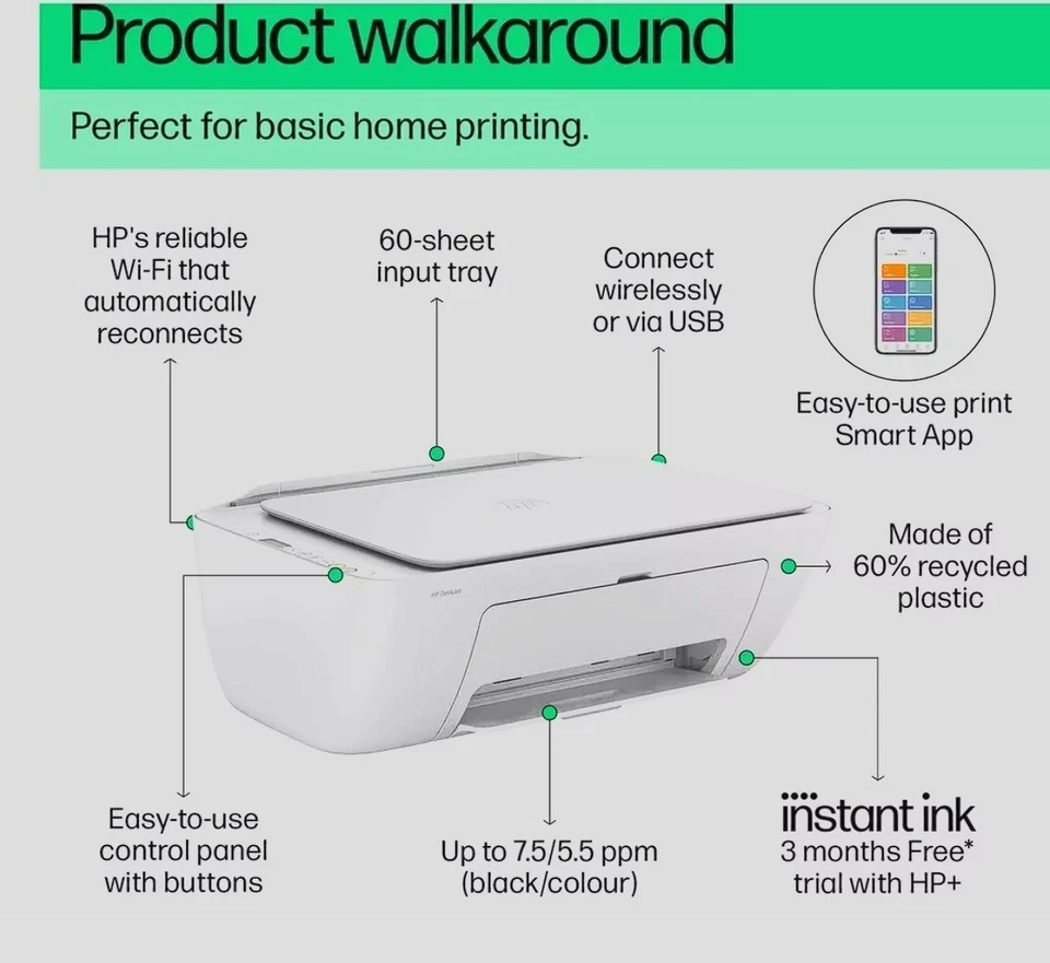HP DESKJET 2820E ALL-IN-ONE PRINTER, Easy setup with quality printing. - image 3 of 4
