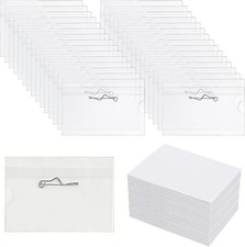 100 Pieces Pin Style Name Tags With 100 Pieces Inserts Fit Card