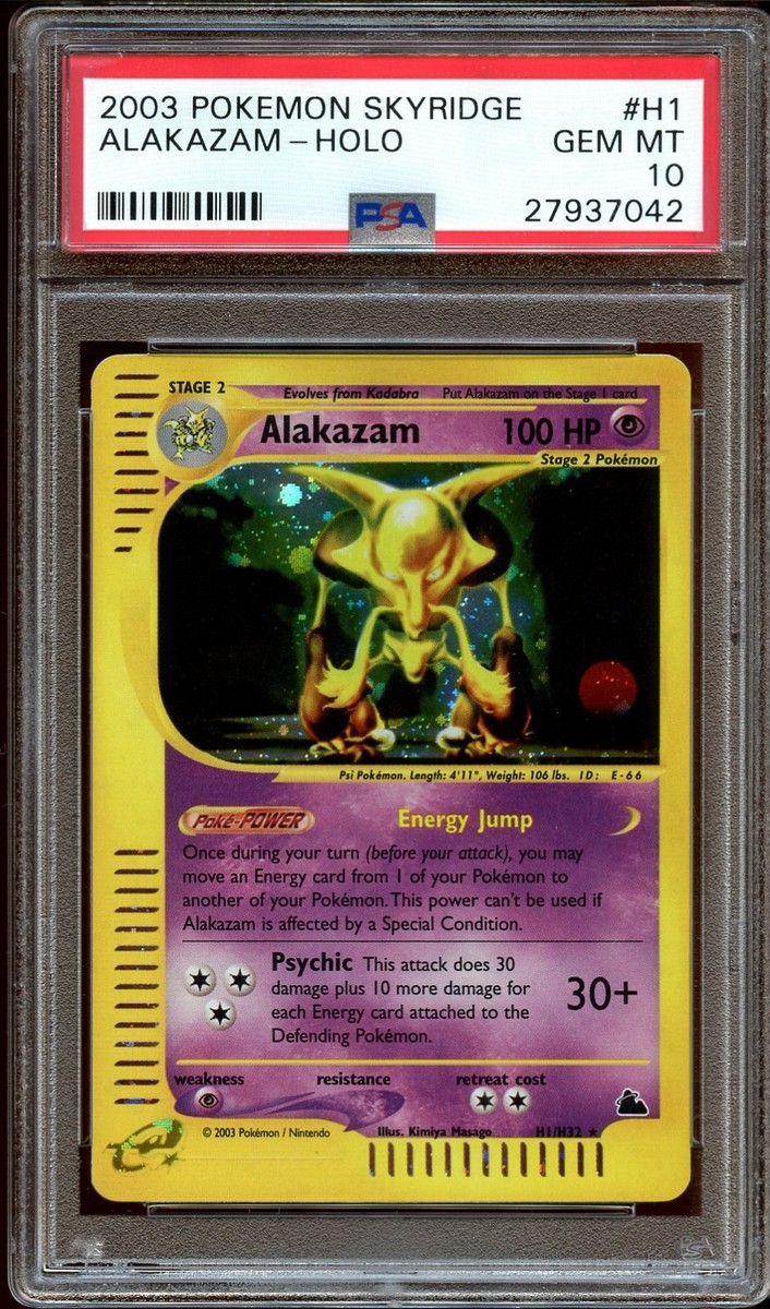 PSA 10 GEM MINT Alakazam H1/H32 HOLO RARE Skyridge Pokemon Card | eBay