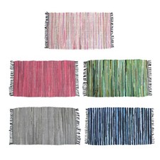 Tonal Chindi Cotton Handmade Floor Mat with Tassels 70 x 120 cm