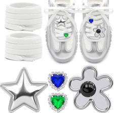 Shoe Lace Charms for Sneakers: Fashion Women Tennis Shoe Decoration Charms Kit a