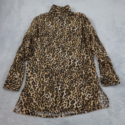 Polo Ralph Lauren Bluse Damen Gr. L Oberteil Hemd Shirt Hemdbluse Leopard Muster