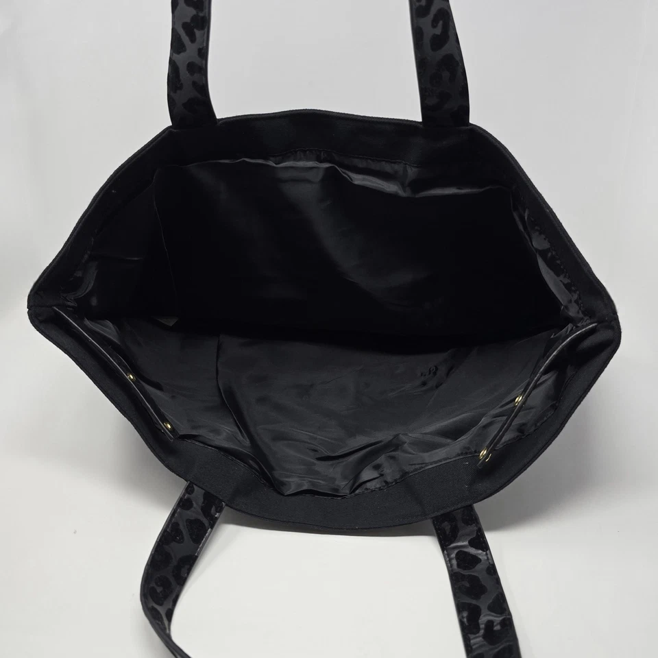 Jimmy Choo Parfums Tote Bag Womens Black Leopard Strap Shoulder Gold Plaque - Image 3 of 4