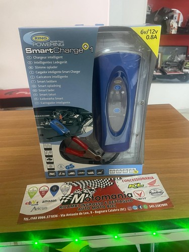 Mantenitore Carica Batterie Intelligente 6/12 V Ring Auto Moto Furgoni Barche