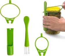 Pickle Fork Pack Grabber Tool for The Jar Holder Olive Picker Up Green 