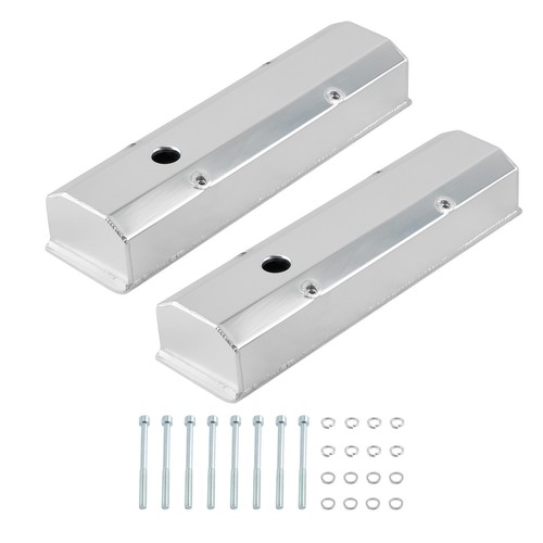 Pair Aluminum Valve Covers For Chevy Chevrolet 283 302 305 350 SBC 1958-1986 - Picture 9 of 18