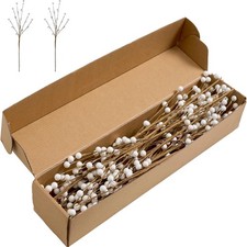 Winter Decorations 24 Pcs Artificial Berry Stems 17inch White Berry Picks for...