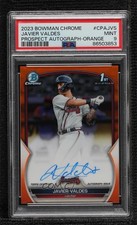 2023 Bowman Chrome Prospect Orange Refractor 25/25 Javier Valdes PSA 9 Auto 11oq
