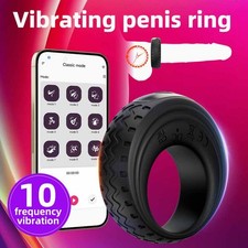 Silicone Cock Rings Penis Vibrator Ring Rechargeable Enhancing Men Male Sex Toys
