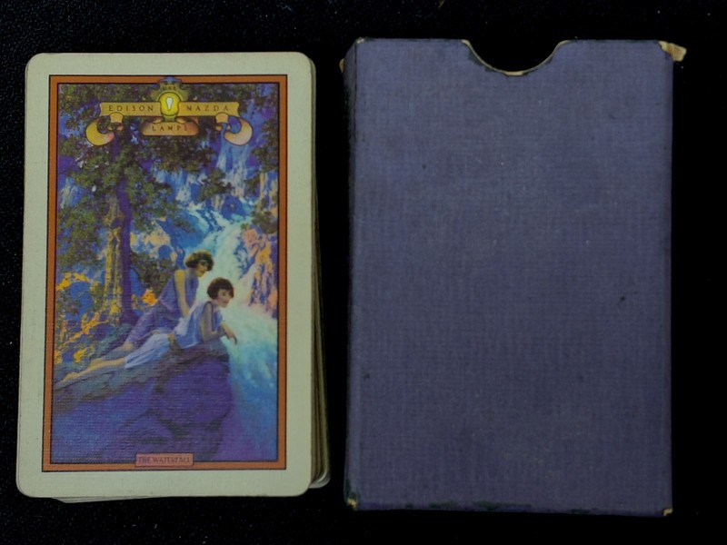  Edison Lamp Works GE 52 Advertising Playing Cards Maxfield Parrish WATERFALL