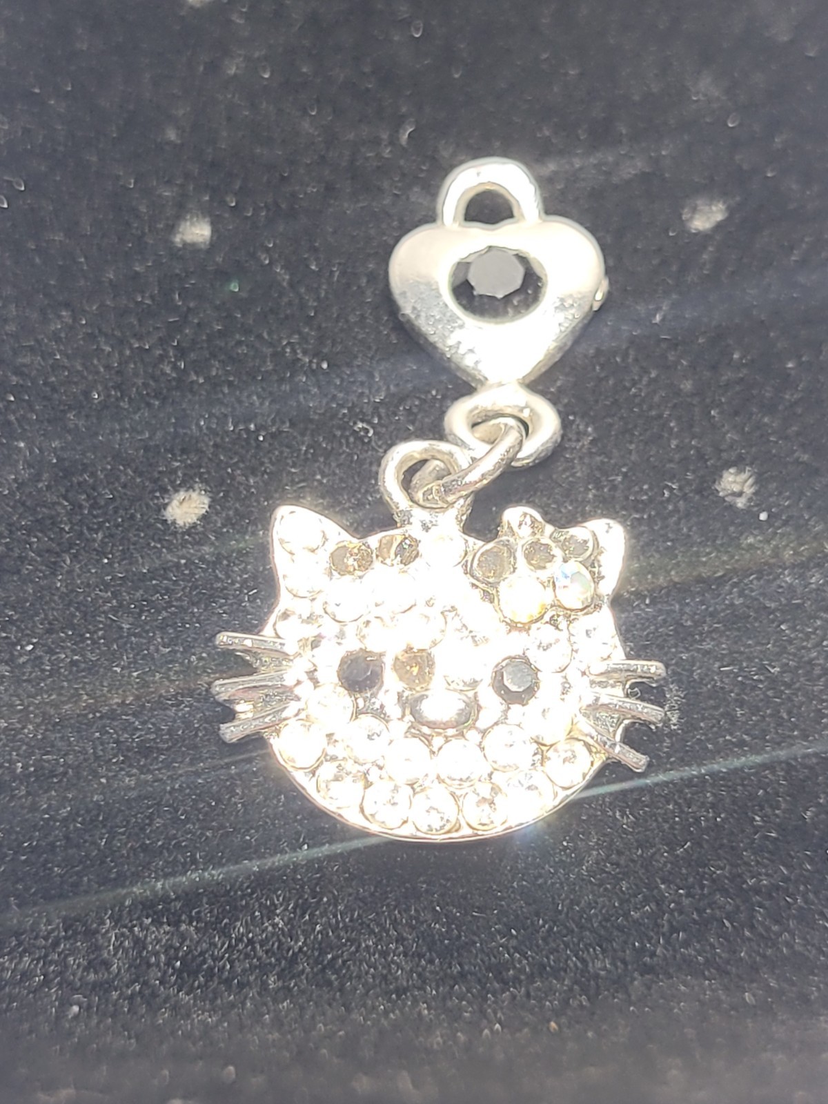 Silvertone Hello Kitty Charm Clear Rhinestone Acc… - image 14