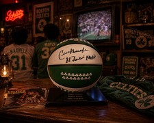 Cedric Maxwell Signed Celtics Ball Photo 1981 Finals MVP Auto COA