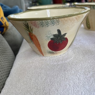 Home Tuscan Vegetables Deep Bowls 6 1/2  X4 