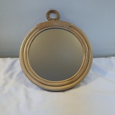 VTG Round Rattan Wicker Mirror Hanging Boho M...