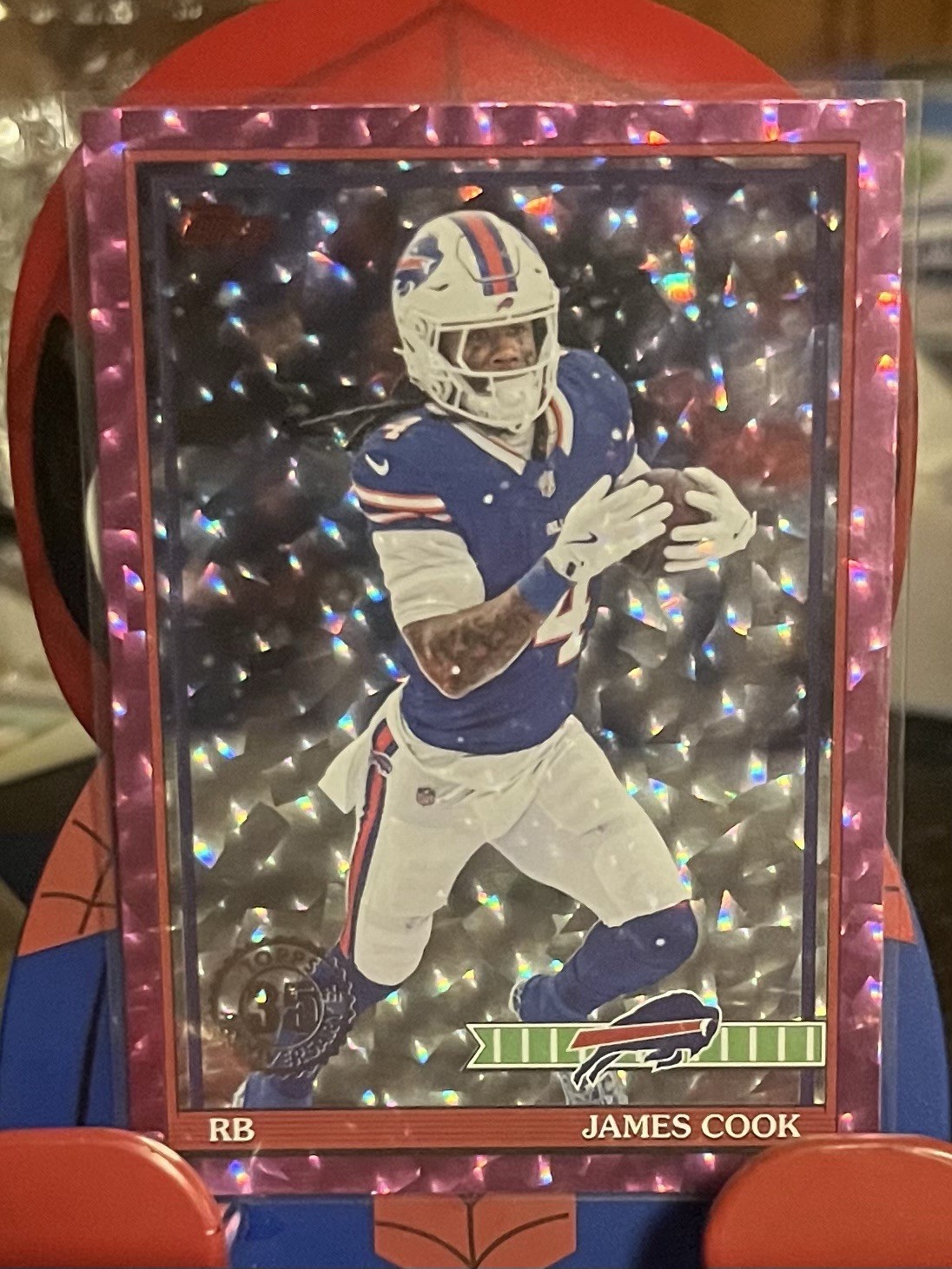 2026 Topps Flagship Football James Cook 35th Anniversary Pink Crackle  #91TF-12