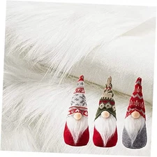 6 Sheets Artificial Fur Fabric Square Patches- 10" × 10" Shaggy Faux Fur White