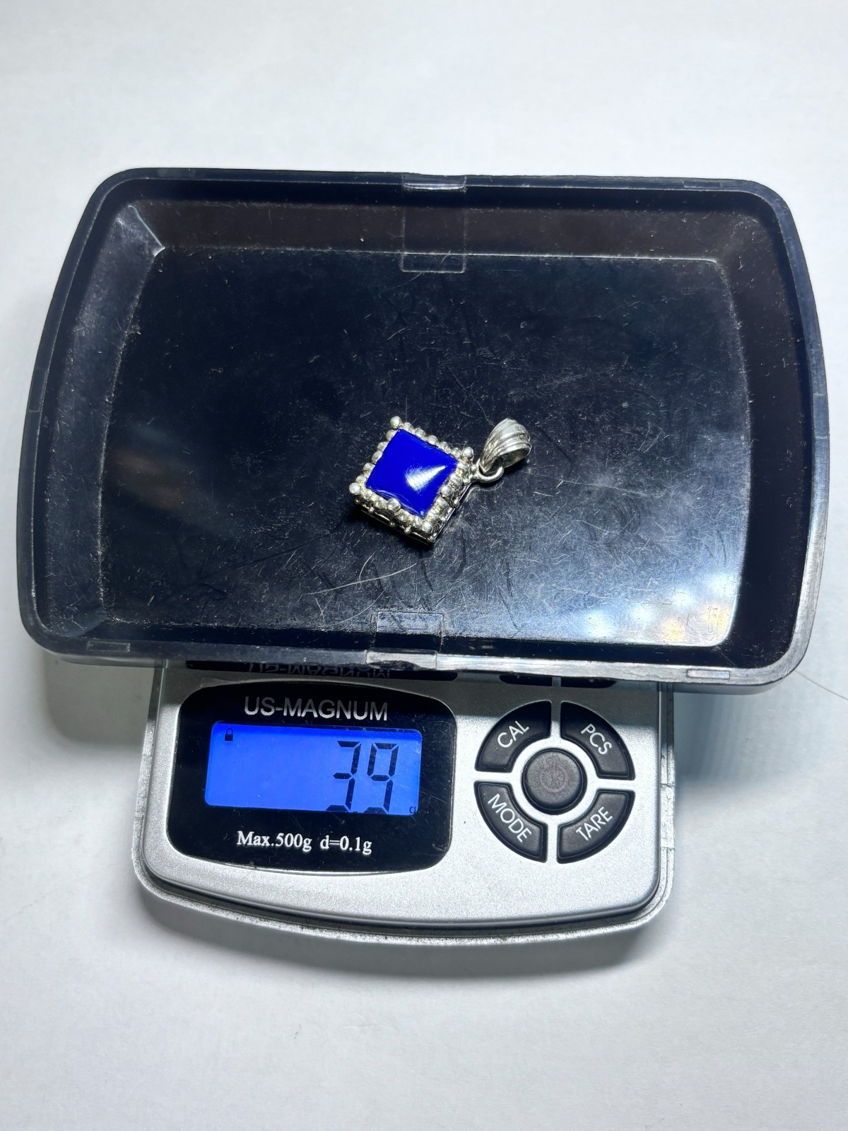 Vintage Sterling Silver Rectangular Lapis Lazuli … - image 5