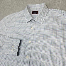 UNTUCKit Shirt Mens Medium Blue Plaid Magliocco Slim Fit Wrinkle Free Casual