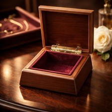 Vintage Italian Lacquer Wooden Small Cute Swiss jewelry box