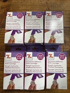 XYRON Create A Sticker Permanent Adhesive Refill Cartridge, 20 ft, Lot of 6 NEW