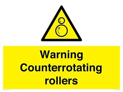 Viking Signs Warnaufkleber Gegendrehende Rollen A1 quer 800x600 mm