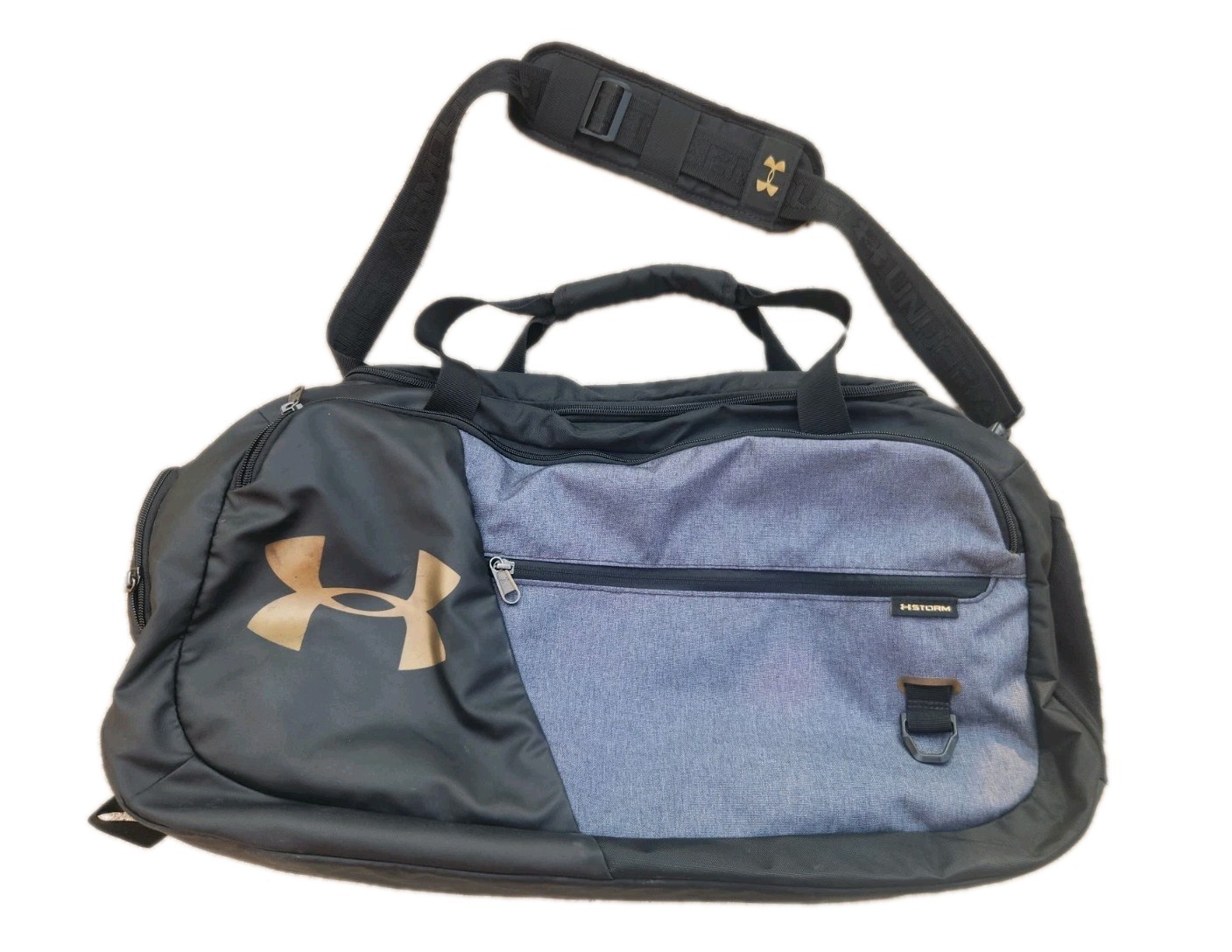 Under Armour Black & Gray Duffel Gym Bag w/ Shoulder Strap 2