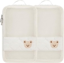 Baby Diaper Organizer - 2 Pack Waterproof Pouches, 9.8 5.9 1.5 inches, White