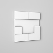 Outwater 13-1/8" x 13-1/8" Primed White Cubi Style 2 3D Wall Panel