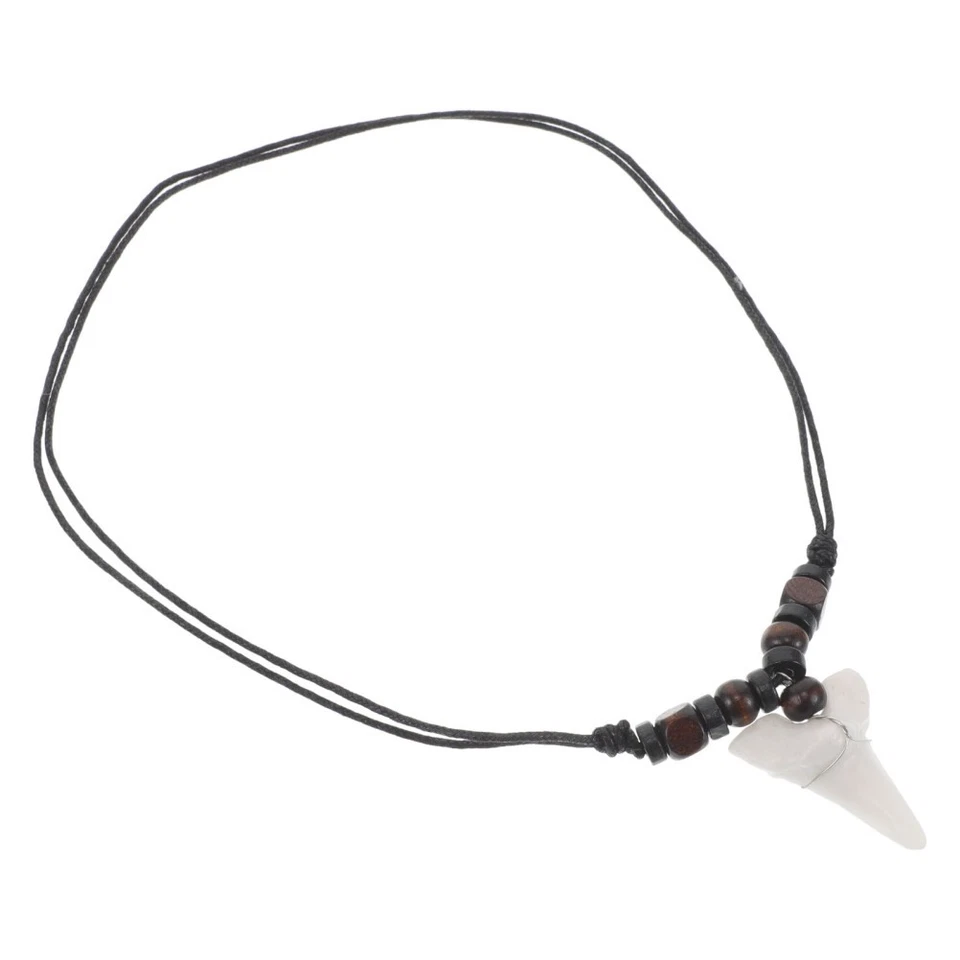  Perlenkette Haifischzahn-Halskette Höhlenmensch Shark Herrenkette - Bild 4 von 4