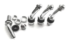 (5) 30 DEGREE CHROME METAL BOLT IN VALVE STEMS .453" BORE ENKEI LOW PROFILE 506