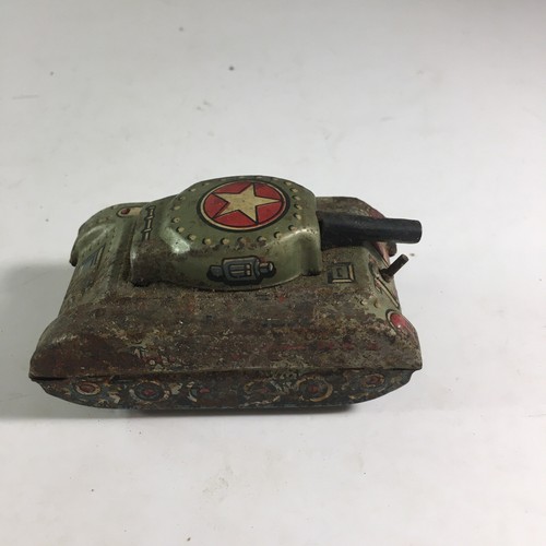 VINTAGE JAPAN TIN LITHO M105 TANK FRICTION TANK 3” - Picture 3 of 7