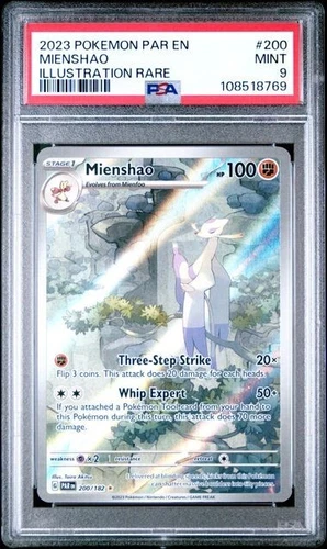 2023 POKEMON PAR EN-PARADOX RIFT #200 MIENSHAO ILLUSTRATION RARE PSA 9