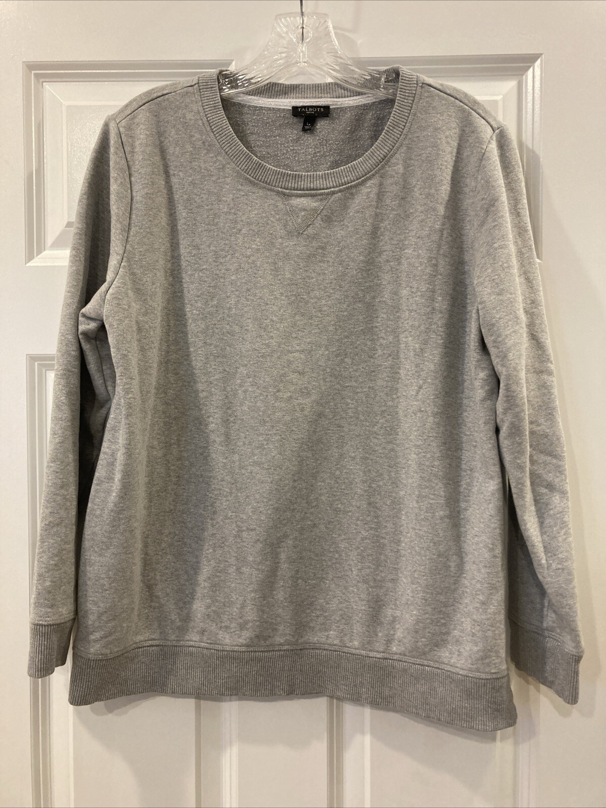 TALBOTS Womens Gray Solid Long Sleeve Sweater Sz … - image 1