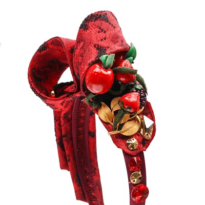 DOLCE & GABBANA Crystal Berry Jacquard Hairband Headband