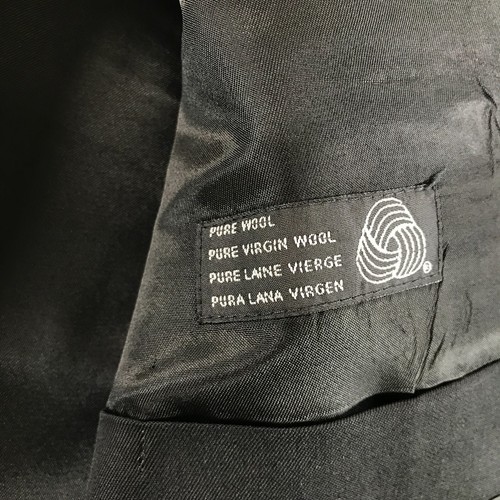 Vintage Bachrach Mens Blazer 44L 35x29 Pants Black Pure Wool Double Breasted - Picture 10 of 22