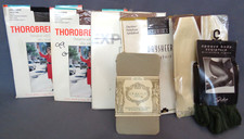 Vintage '90s Pantyhose Tights Lot 7 Pr Sz B C Tall Med Black Tan Green Skin Tone