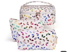 New Colorful Metallic Butterfly 3 Piece Cosmetic Bags Set