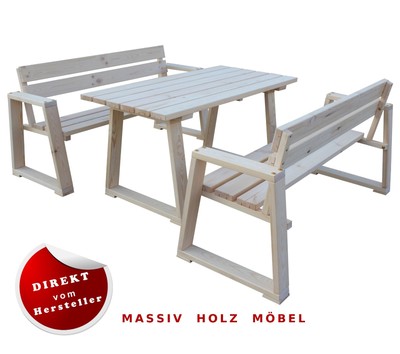Gartenbank Tisch Gartengarnitur 150 cm Gartenmöbel Holz ...