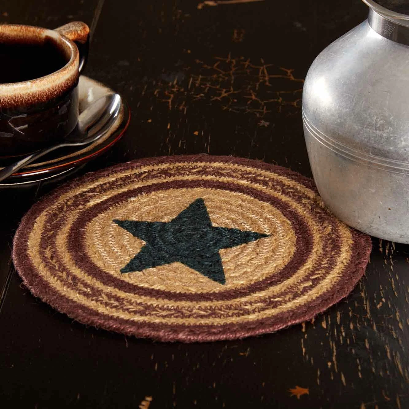 VHC Brands Potomac Jute Stencil Star Trivet - Thumbnail 2
