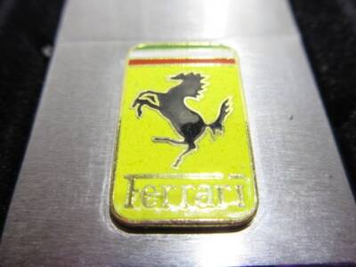 Zippo Automobile Emblem Ferrari Logo Lighter Silver Polish with