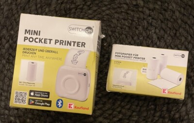 NEU SwitchOn Mini Pocket Printer Foto Drucker  S/W Android iOS