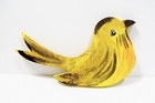 Bird Yellow Brown Orange Hand Painted Wooden Wood Cut Out Fretwork Vntg Ornament — photo 4
