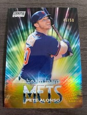 2020 Topps Stadium Club Chrome Pete Alonso #BT-1 Beam Team Gold Refractor /50
