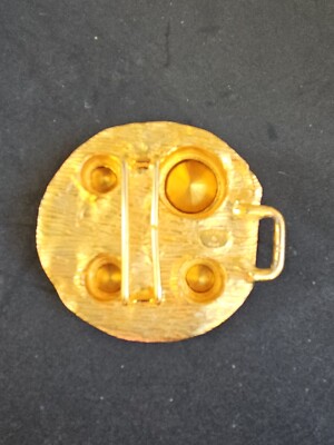 Vintage Alexis Kirk Gold Metal Belt Buckle Vintage Alexis Kirk Gold & Silver Tone Statement Belt: Faux  main image 3