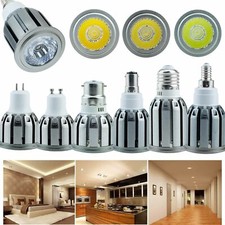 Dimmable LED Spotlight 5W 7W 10W MR16 GU10 E27 B22 E14 COB Bulb Lights 12V 220V