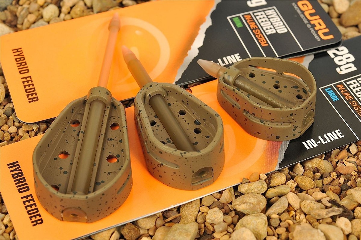 Guru Inline Hybrid Feeders x2 NEW Coarse and Match Fishing Pellet Feeders