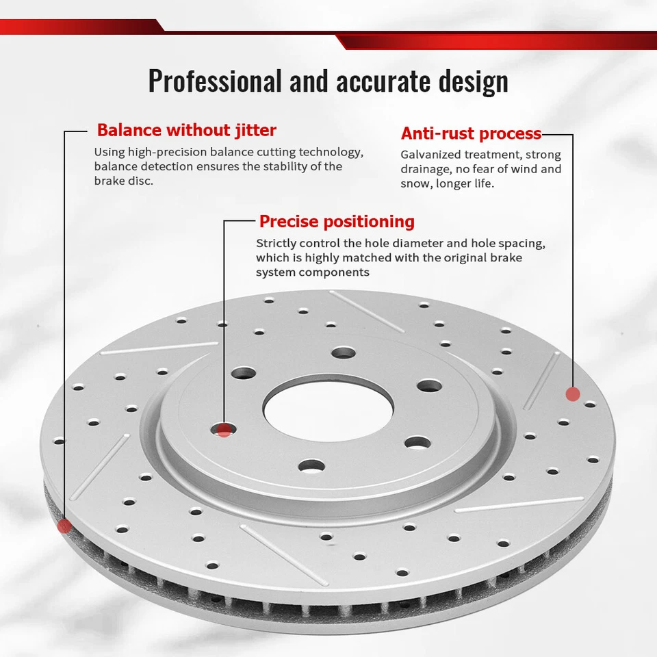 2xFront Side Disc Brake Rotors for Toyota Camry RAV4 CHR Lexus ES250/350 ES300h - Image 3 of 4