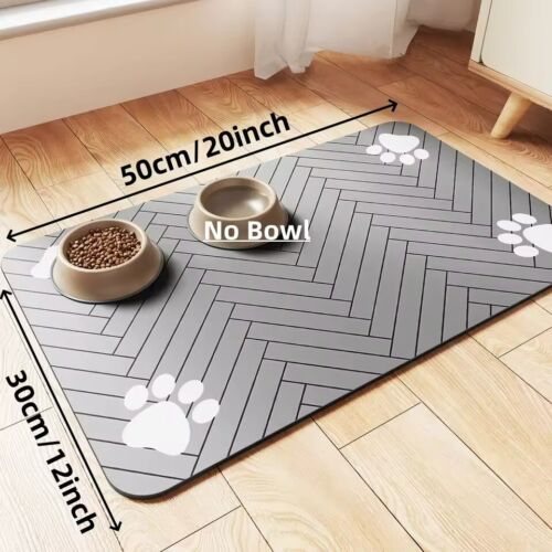 Pet Feeding Mat-Absorbent Pet Placemat for Food and Water Bowl, with Waterproof - Picture 15 of 18